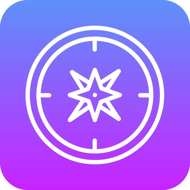 Ilustración del icono vectorial de la brújula del conjunto de iconos de Pirata