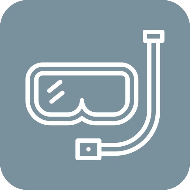 Ilustración del icono vectorial de buceo del conjunto de iconos deportivos