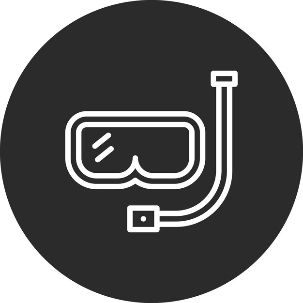 Ilustración del icono vectorial de buceo del conjunto de iconos deportivos