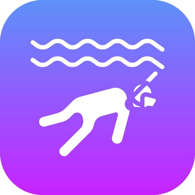 Ilustración del icono vectorial de buceo del conjunto de iconos de los Juegos Olímpicos