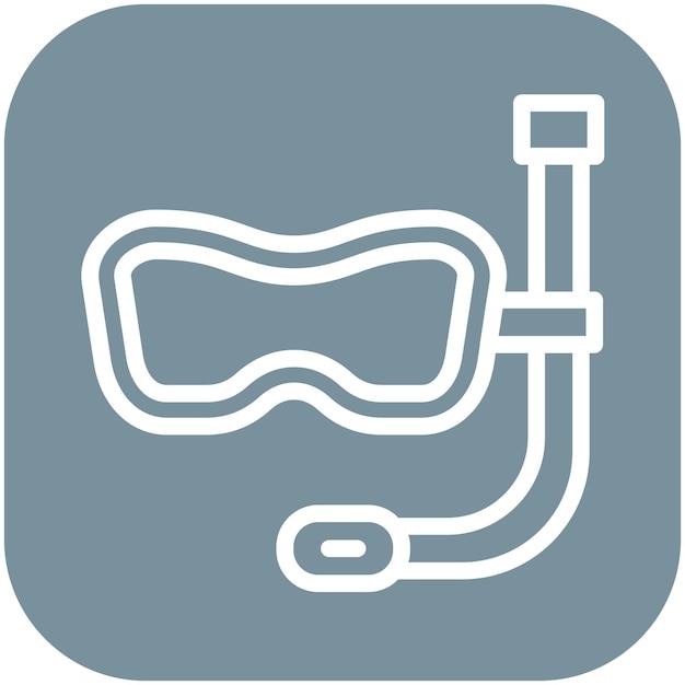 Ilustración del icono vectorial de buceo de vacaciones y turismo