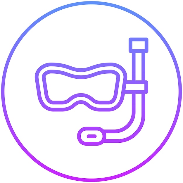 Ilustración del icono vectorial de buceo de vacaciones y turismo