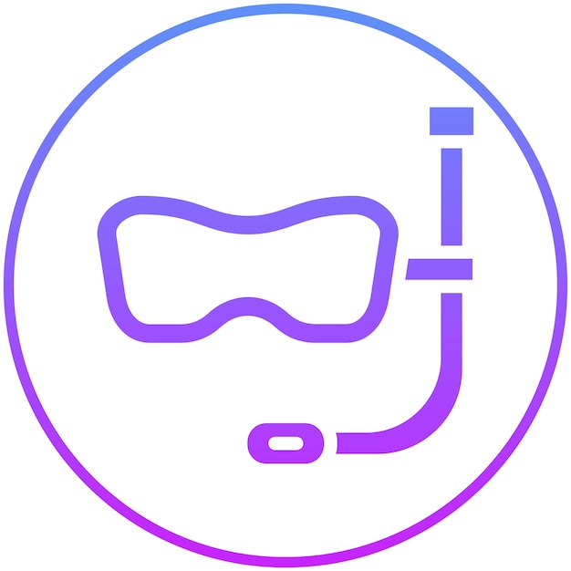 Ilustración del icono vectorial de buceo de vacaciones y turismo