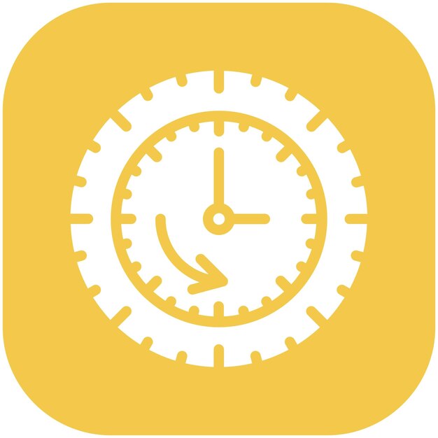 Ilustración del icono vectorial de bucle de tiempo del conjunto de iconos de hora y fecha