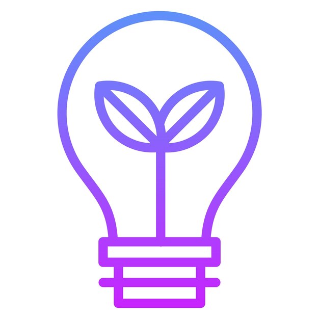 Ilustración del icono vectorial de bulbo ecológico del conjunto de iconos de Investigación y Ciencia