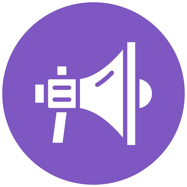 Ilustración del icono vectorial de Bullhorn del conjunto de iconos de Rugby