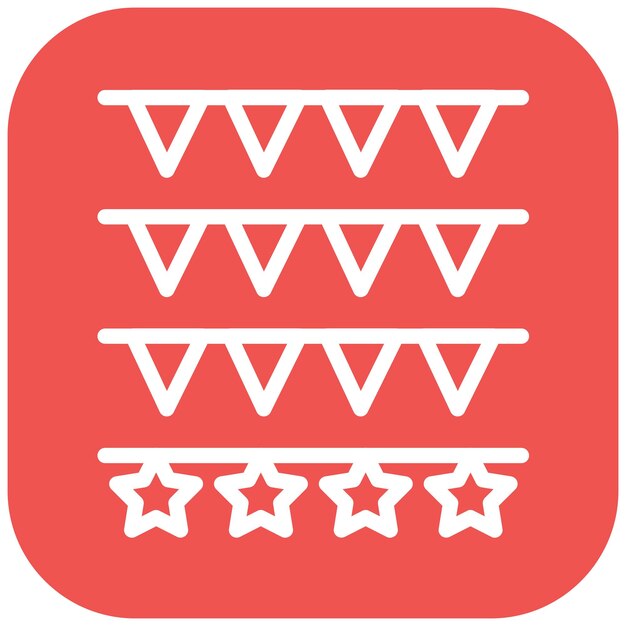 Ilustración del icono vectorial de Bunting del conjunto de iconos de Festa Junina