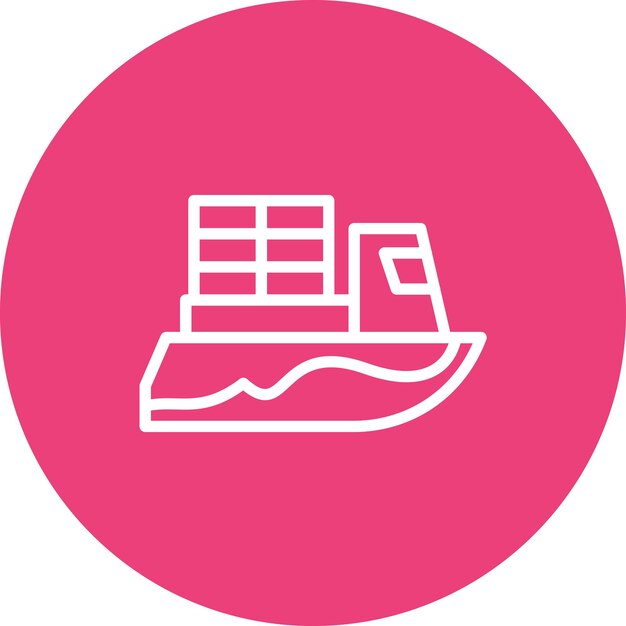 Vector ilustración del icono vectorial del buque de carga del conjunto de iconos de transporte