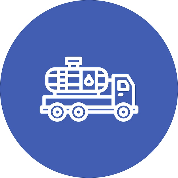 Vector ilustración del icono vectorial del buque cisterna de agua del conjunto de iconos de transporte