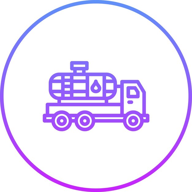 Ilustración del icono vectorial del buque cisterna de agua del conjunto de iconos de transporte