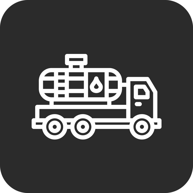 Ilustración del icono vectorial del buque cisterna de agua del conjunto de iconos de transporte