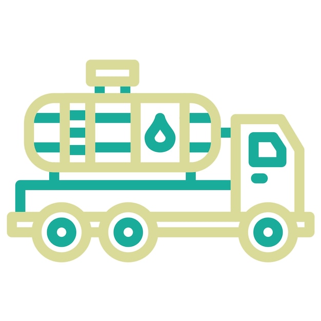 Ilustración del icono vectorial del buque cisterna de agua del conjunto de iconos de transporte