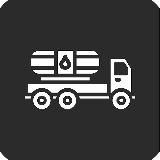 Ilustración del icono vectorial del buque cisterna de petróleo del conjunto de iconos de transporte