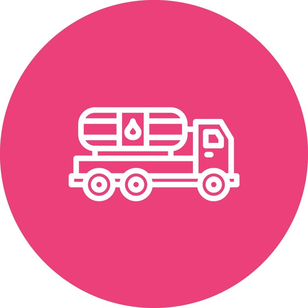Ilustración del icono vectorial del buque cisterna de petróleo del conjunto de iconos de transporte