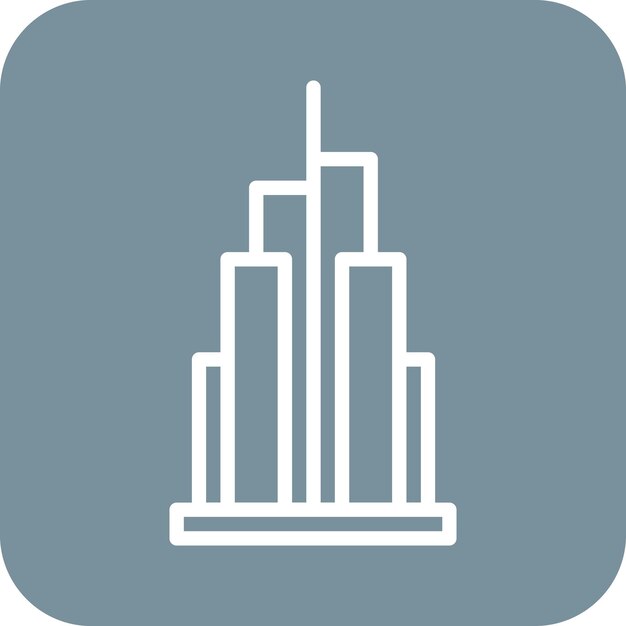 Ilustración del ícono vectorial del Burj Khalifa del conjunto de íconos de Dubai