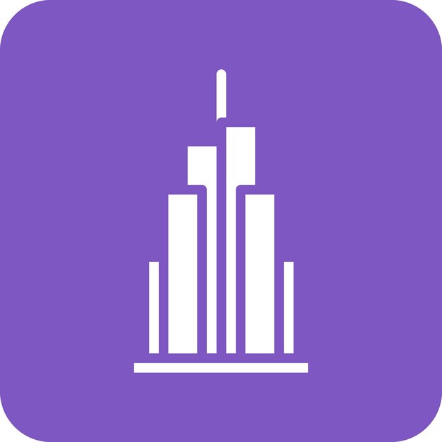 Ilustración del ícono vectorial del Burj Khalifa del conjunto de íconos de Dubai