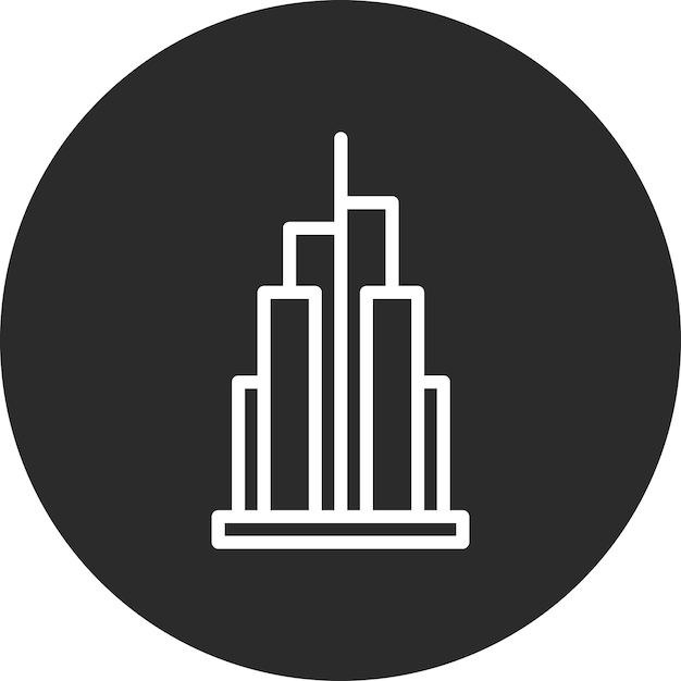 Ilustración del ícono vectorial del Burj Khalifa del conjunto de íconos de Dubai