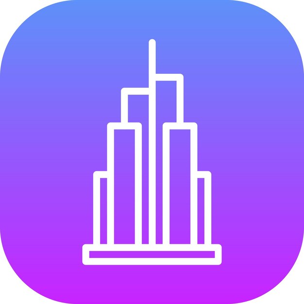 Ilustración del ícono vectorial del Burj Khalifa del conjunto de íconos de Dubai