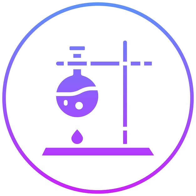 Ilustración del icono vectorial de Burning Flask del conjunto de iconos de Investigación y Ciencia