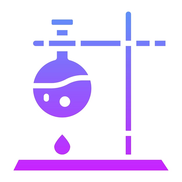 Ilustración del icono vectorial de Burning Flask del conjunto de iconos de Investigación y Ciencia