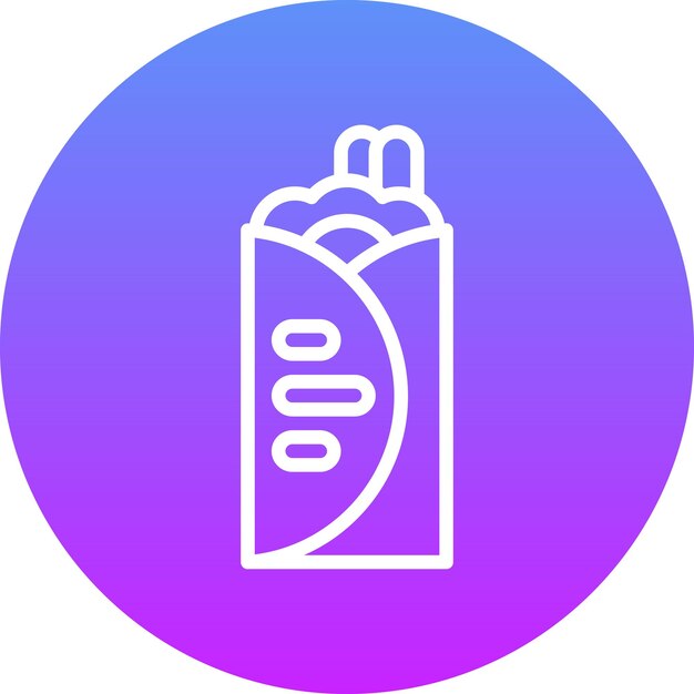 Ilustración del icono vectorial de Burrito del conjunto de iconos de entrega de alimentos