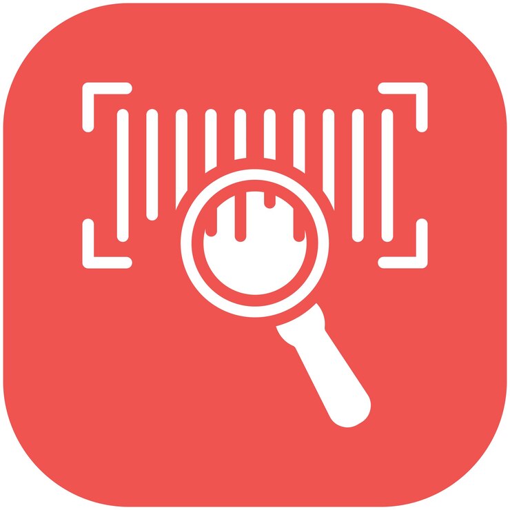 Vector ilustración del icono vectorial de búsqueda de códigos de barras del conjunto de iconos de compras y comercio electrónico