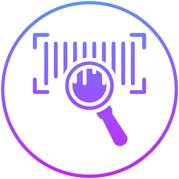 Ilustración del icono vectorial de búsqueda de códigos de barras del conjunto de iconos de compras y comercio electrónico
