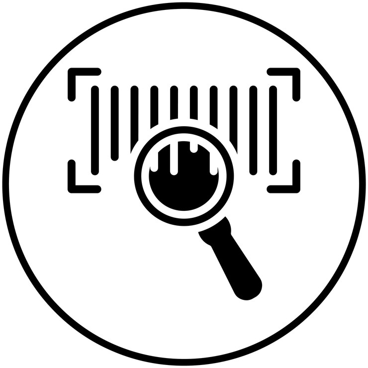 Vector ilustración del icono vectorial de búsqueda de códigos de barras del conjunto de iconos de compras y comercio electrónico