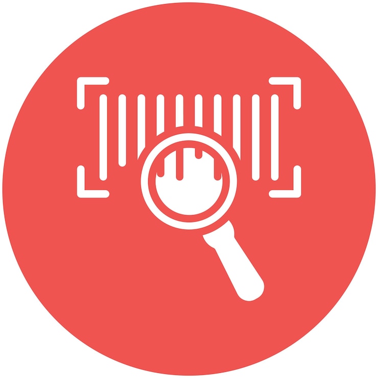 Vector ilustración del icono vectorial de búsqueda de códigos de barras del conjunto de iconos de compras y comercio electrónico