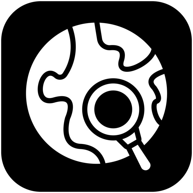 Ilustración del icono vectorial de búsqueda global del conjunto de iconos de recursos humanos