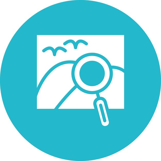 Ilustración del icono vectorial de búsqueda de imágenes del conjunto de iconos de fotografía