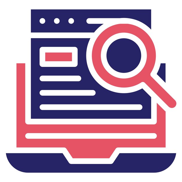 Ilustración del icono vectorial de búsqueda en línea del conjunto de iconos de codificación y desarrollo