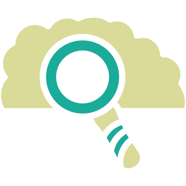 Ilustración del icono vectorial de búsqueda en la nube del conjunto de iconos de computación en la nube