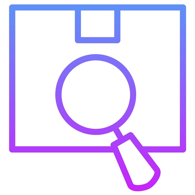 Ilustración del icono vectorial de búsqueda de paquetes del conjunto de iconos de entrega y logística