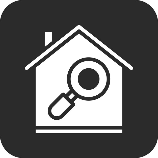 Ilustración del icono vectorial de búsqueda de propiedades del conjunto de iconos de bienes raíces
