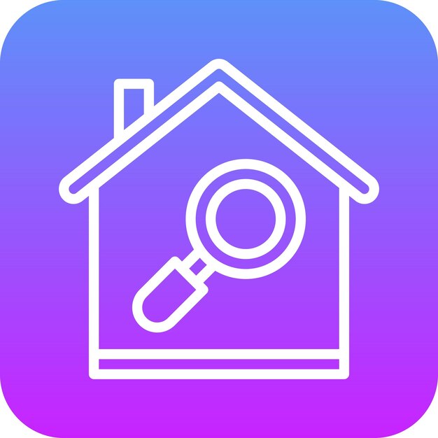 Ilustración del icono vectorial de búsqueda de propiedades del conjunto de iconos de bienes raíces