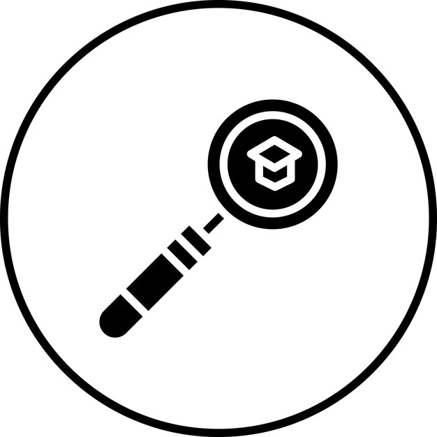 Ilustración del icono vectorial de búsqueda universitaria del conjunto de iconos de educación