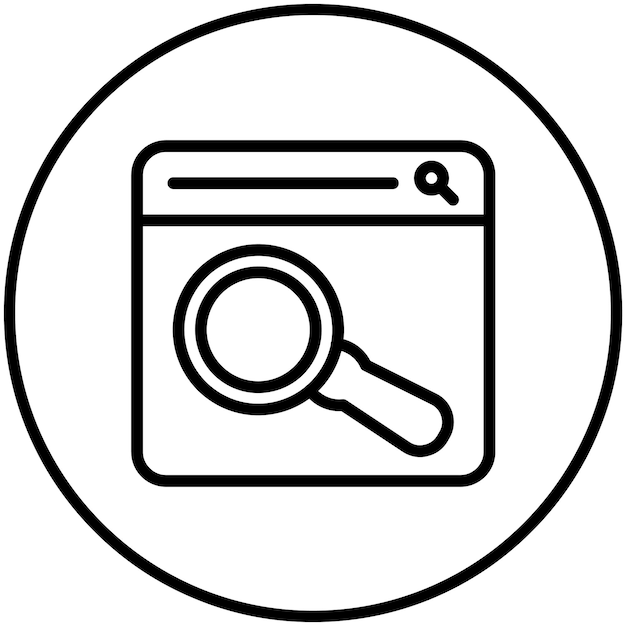 Ilustración del icono vectorial de búsqueda web del conjunto de iconos de marketing de OnLSCE