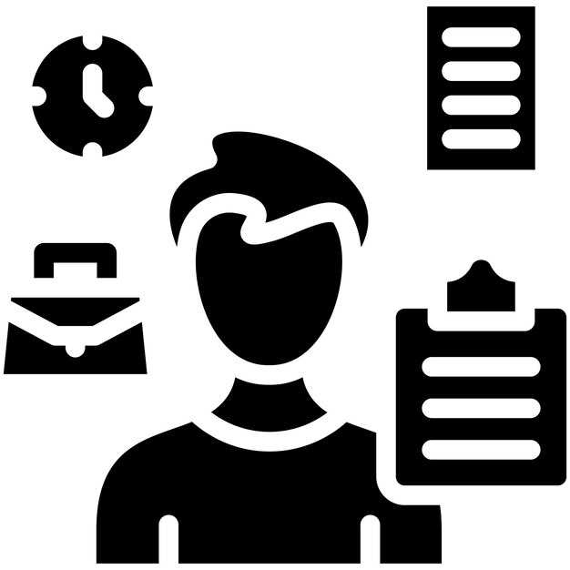 Ilustración del icono vectorial de Busy Man del conjunto de iconos de capacitación empresarial