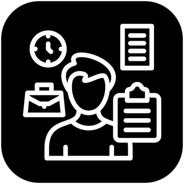 Ilustración del icono vectorial de Busy Man del conjunto de iconos de capacitación empresarial