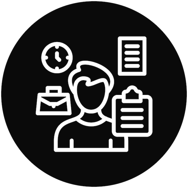 Ilustración del icono vectorial de Busy Man del conjunto de iconos de capacitación empresarial