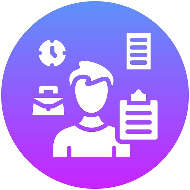 Ilustración del icono vectorial de Busy Man del conjunto de iconos de capacitación empresarial