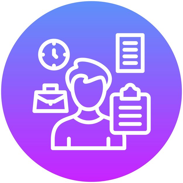 Ilustración del icono vectorial de Busy Man del conjunto de iconos de capacitación empresarial