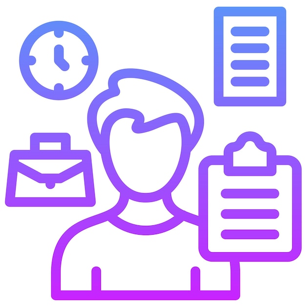 Ilustración del icono vectorial de Busy Man del conjunto de iconos de capacitación empresarial