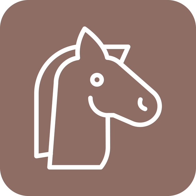 Ilustración del icono vectorial del caballo del conjunto de iconos del Oeste Salvaje