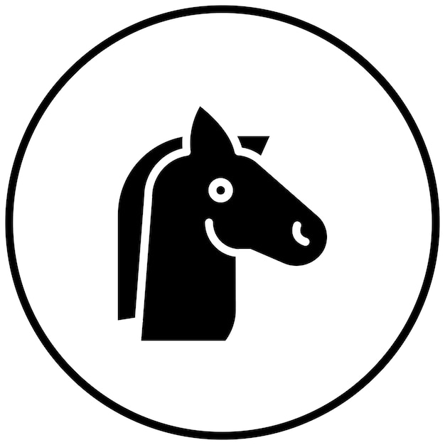 Ilustración del icono vectorial del caballo del conjunto de iconos del Oeste Salvaje