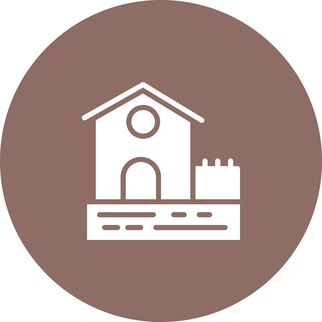 Ilustración del icono vectorial de la cabaña del conjunto de iconos de la aldea