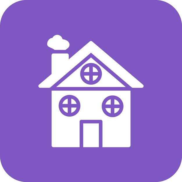 Ilustración del icono vectorial de la cabaña de invierno del conjunto de iconos de invierno