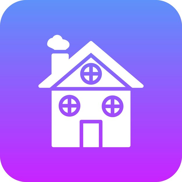 Ilustración del icono vectorial de la cabaña de invierno del conjunto de iconos de invierno