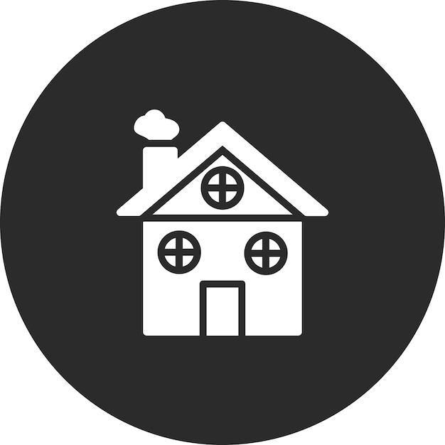 Ilustración del icono vectorial de la cabaña de invierno del conjunto de iconos de invierno